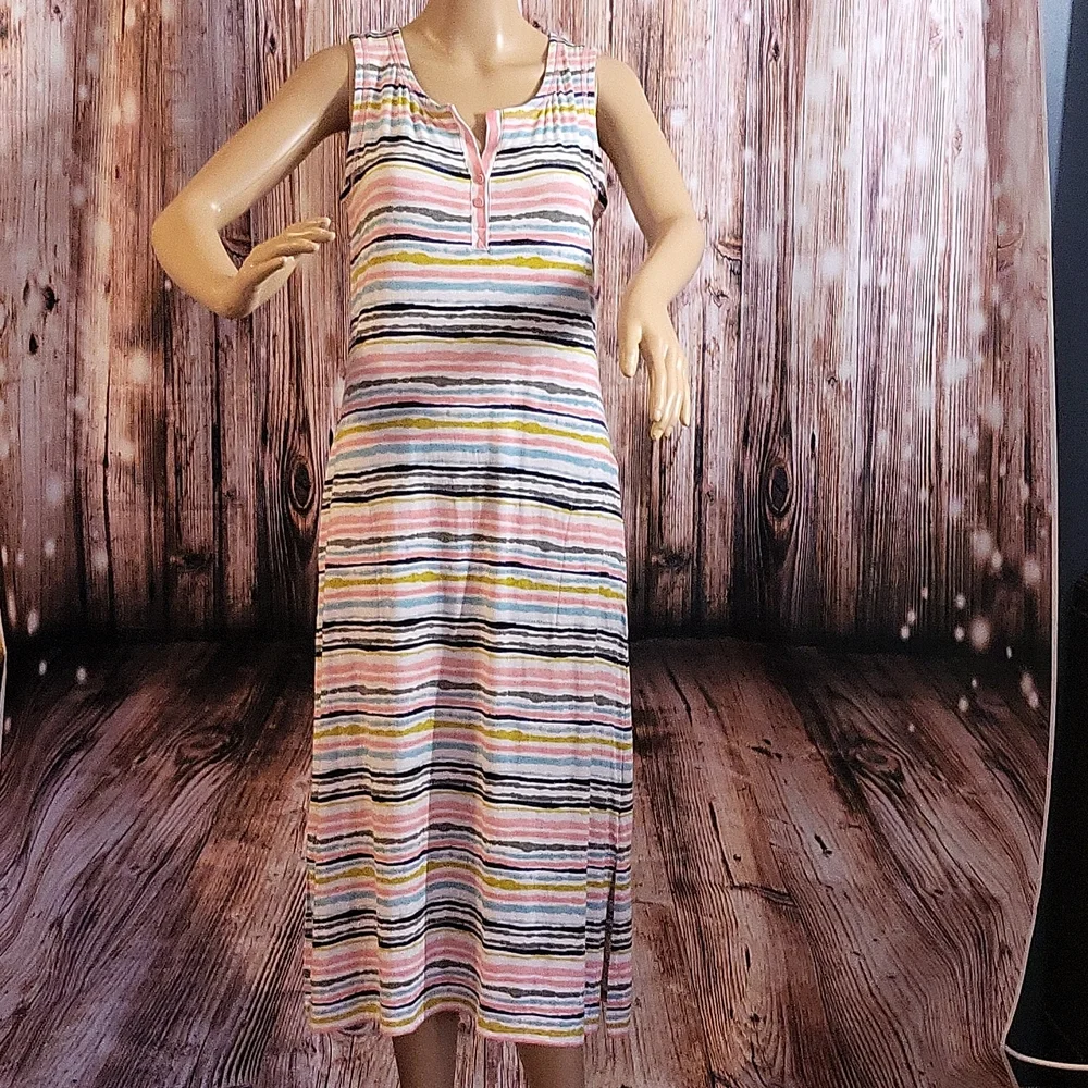 NWOT T By Talbots Women's Short-Sleeve Striped Dress Size S